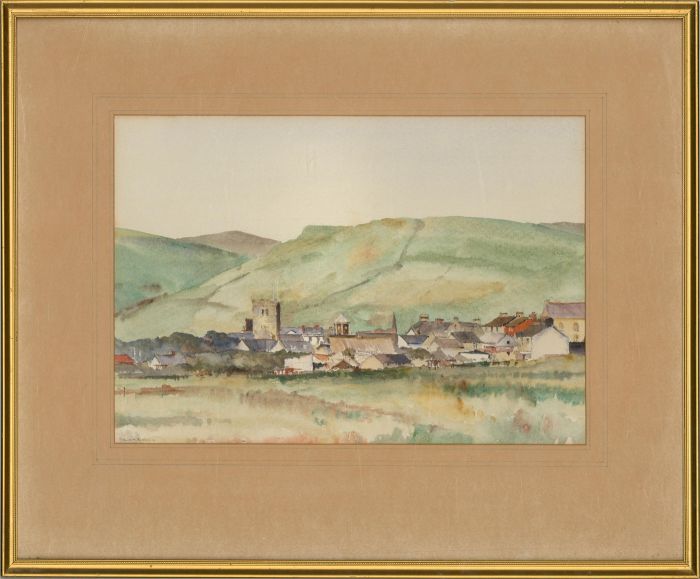 Edward Morris RCA - Contemporary Watercolour, Town In The Hills