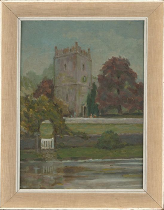 J. Hall - 1973 Oil, Church After The Rain