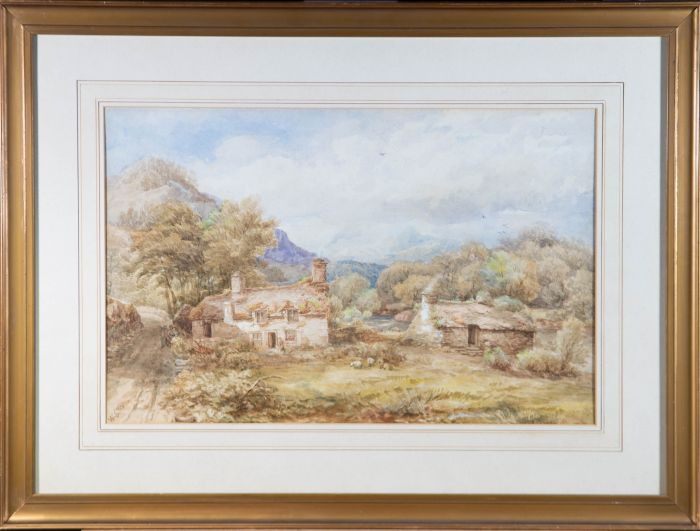 W. Ellis - Early 20th Century Watercolour, Mountain Scene with Sheep