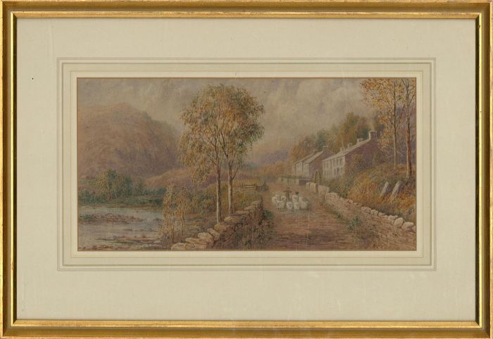 Sam Pride - Late 19th Century Watercolour, Landscape Scene with Shepherd