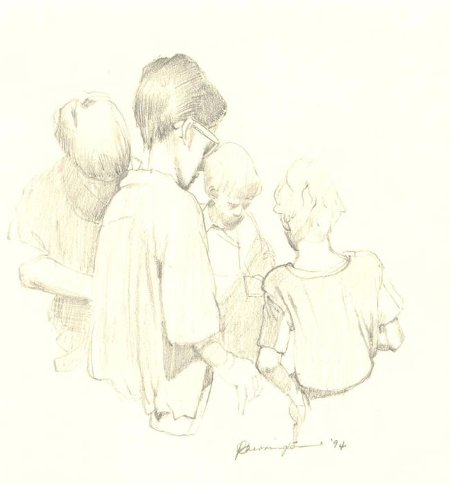 John Cherrington (1931-2015) - Pair of 1994 Graphite Drawings, Figures