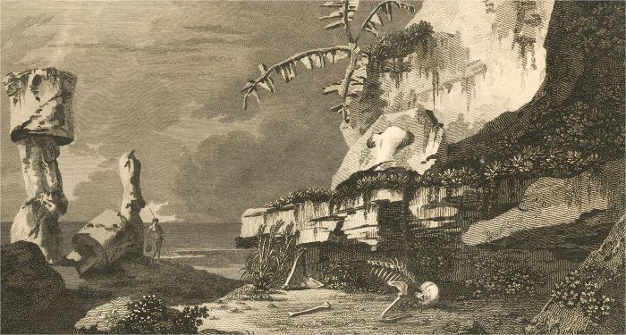 W. Woollett after W. Hodges - 1777 Engraving, Monuments In Easter Island