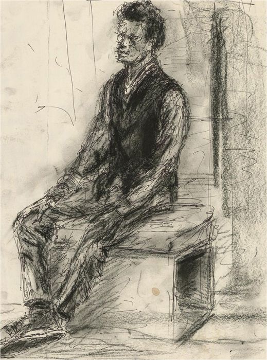 20th Century Charcoal Drawing - Life Study III