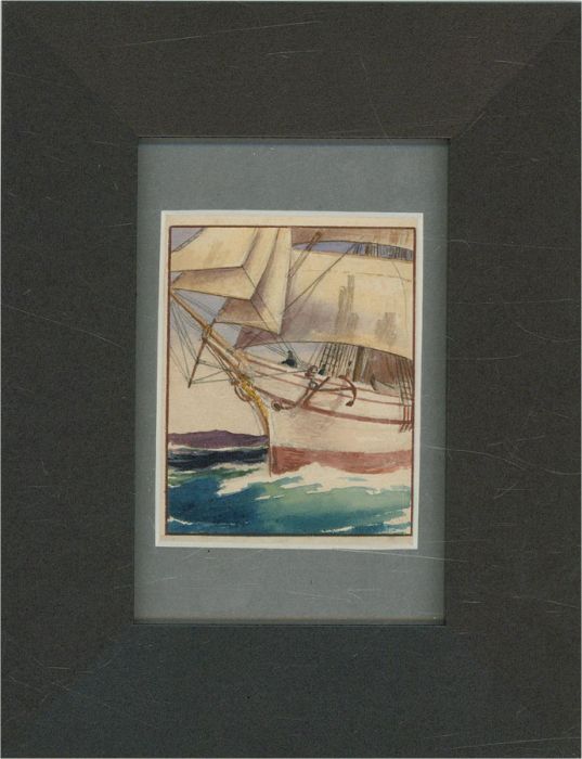 Miniature Early 20th Century Watercolour - The Sailing Ship