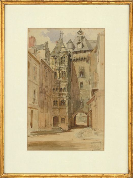 Francis Philip Barraud (1824-1901)-Mid 19th Century Watercolour, Hôtel De Ville