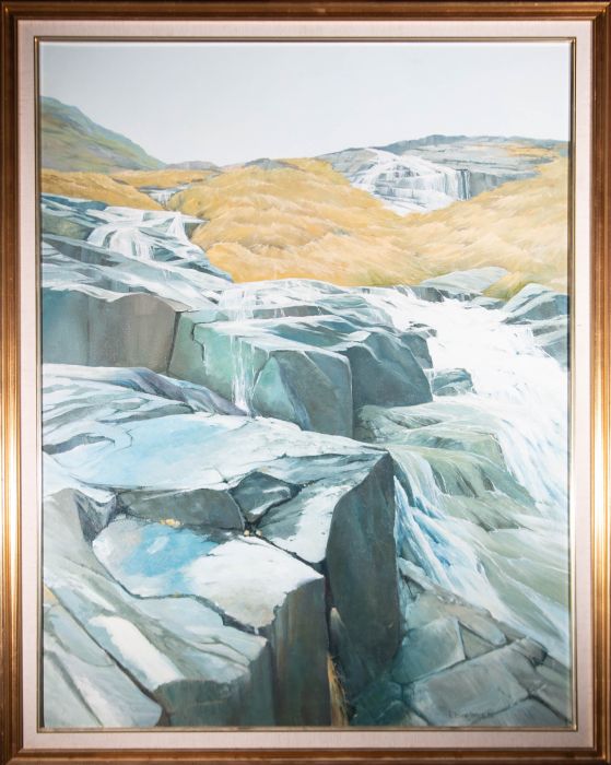 Elaine Jones - Signed & Framed 1986 Oil, Rocky Streams