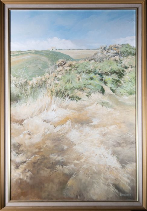 Elaine Jones - Signed & Framed 1986 Oil, Beyond The Dunes