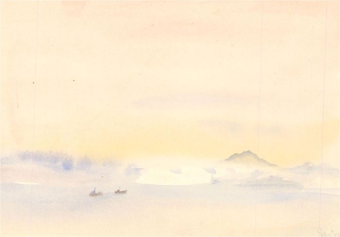Derek Mountain - 1977 Watercolour, The Sound Of Mull