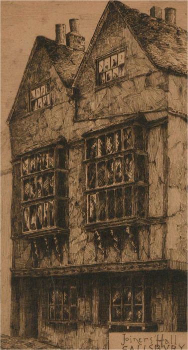 20th Century Etching - Joiners' Hall, Salisbury