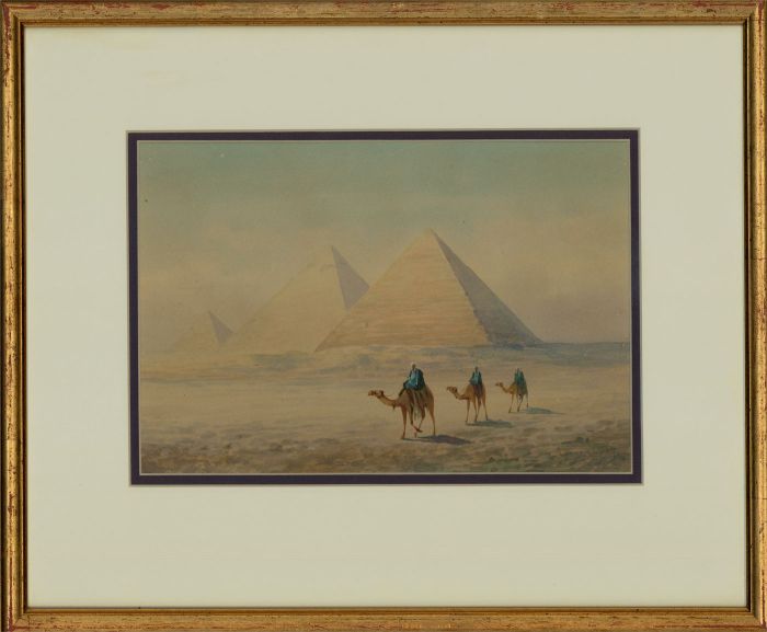 Attrib. Frank C. Holme - Early 20th Century Watercolour, Pyramids at Giza