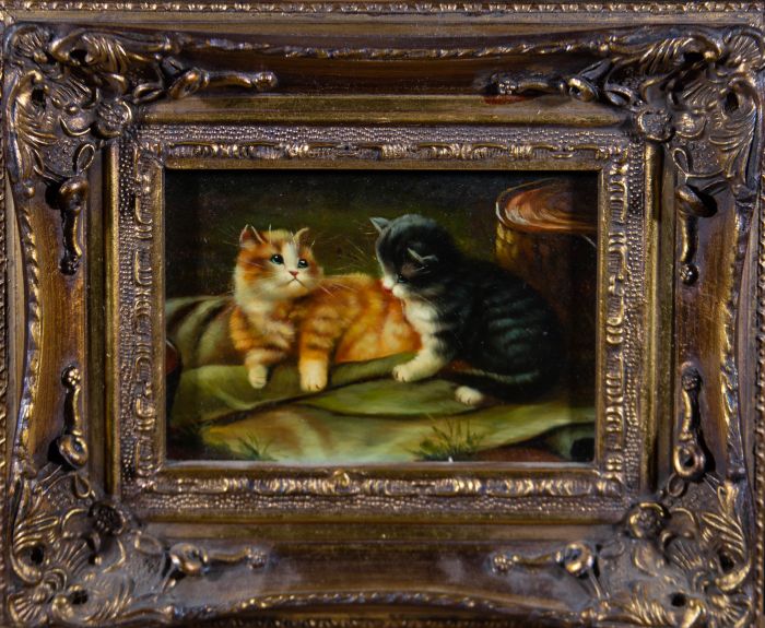 Contemporary Oil - Fluffy Little Kittens