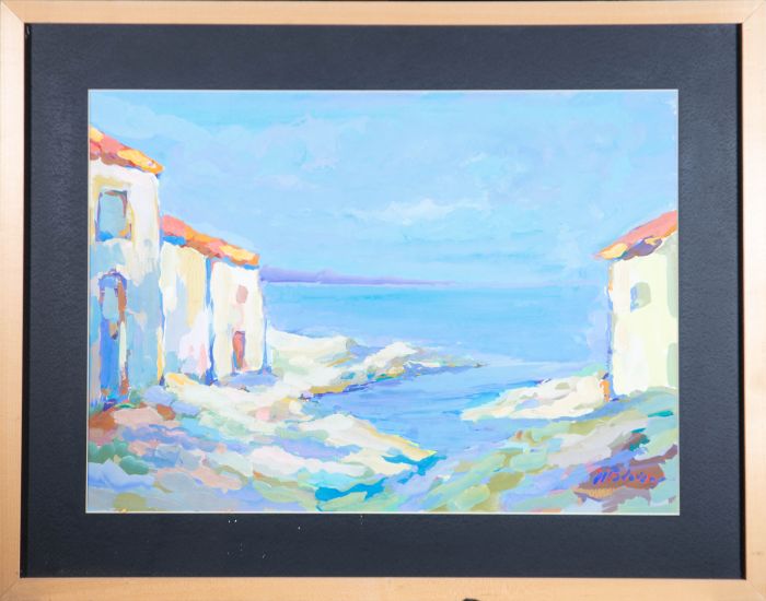 Padovani - Contemporary Gouache, Coastal Town
