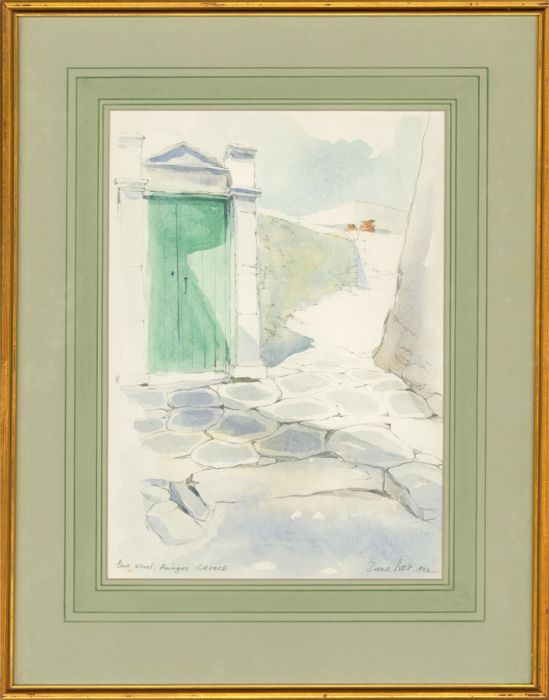 Zillah Pettit - 1982 Watercolour, Greek Backstreet