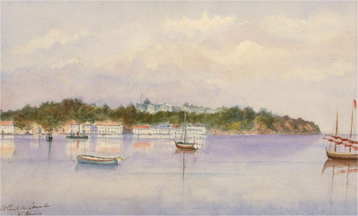 1898 Watercolour - Luanda Port