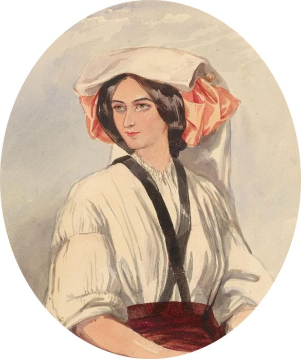 Late 19th Century Watercolour - Italian Girl