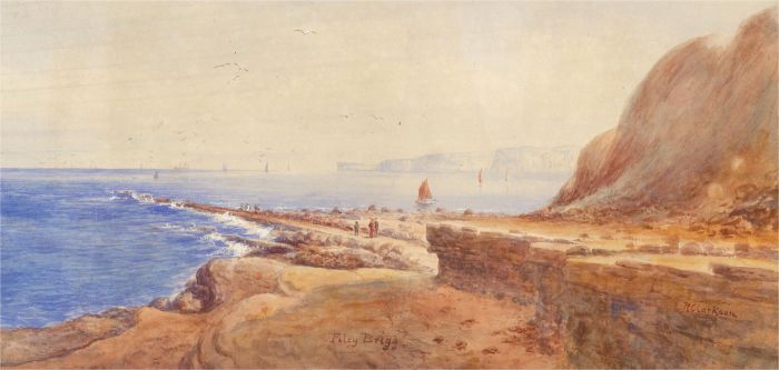 Robert Clarkson (1853-1924) - Signed Watercolour, Filey Brigg Peninsula