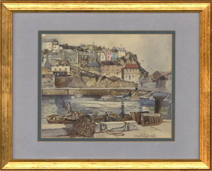 Donald H. Edwards - 20th Century Watercolour, Fishing Town
