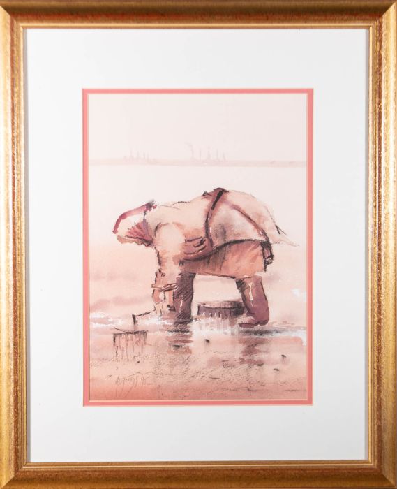 A.D. Torres - 1995 Watercolour, Cockle Picker