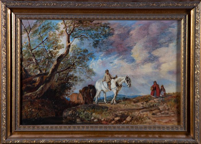 Framed Early 20th Century Oil - The End of a Working Day