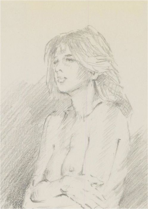 Franco Matania (1922-2006) - 20th Century Graphite Drawing, Crossed Arms