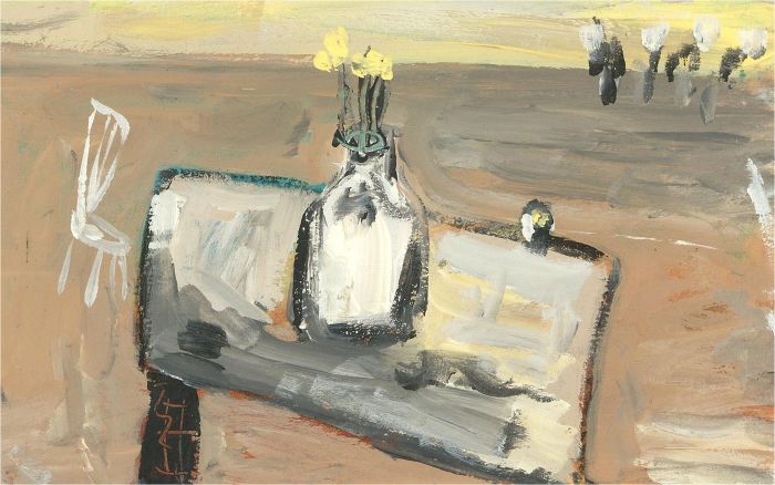 Newlyn School - Contemporary Acrylic, Interior Scene with Daffodils