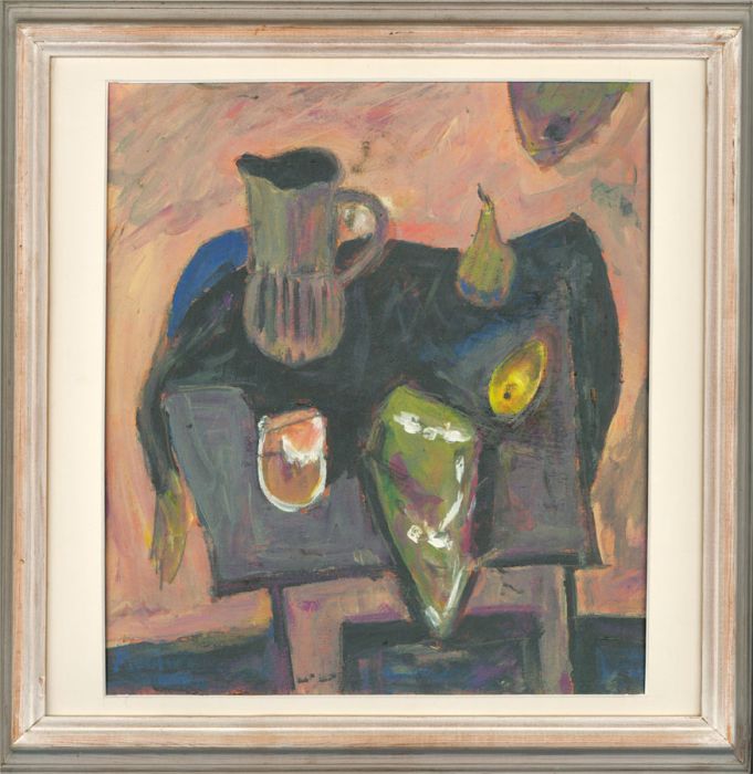 After David McClure  RSA, RSW (1926-1998) - Contemporary Oil, Fruit & Jug