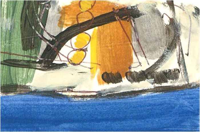 Newlyn School - Miniature Contemporary Mixed Media, Abstract Landscape