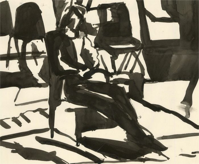 Joyce Moore - Contemporary Watercolour, Black Study