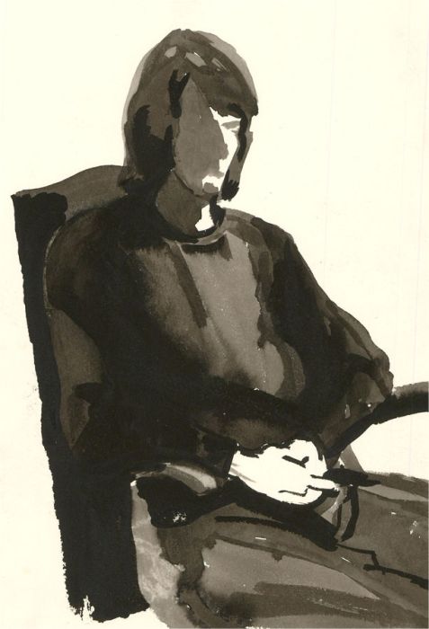 Joyce Moore - Contemporary Watercolour, Black Study III