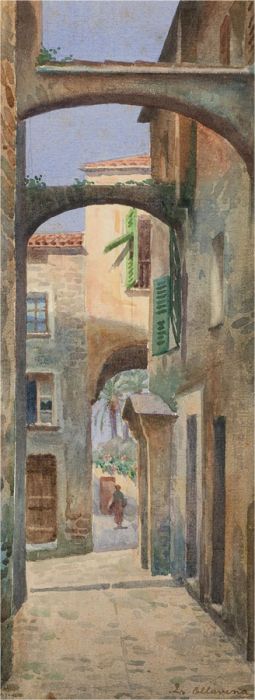 Early 20th Century Watercolour - Continental Street Scene