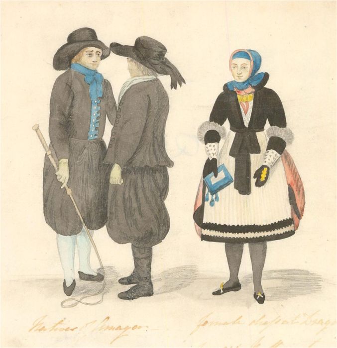 c. 1820 Watercolour - Study of Three Figures