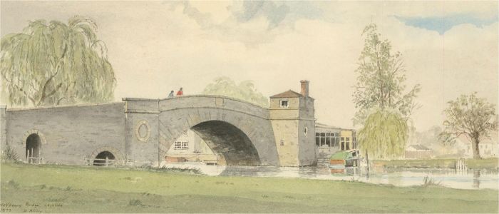 D. Addey - 1979 Watercolour, Halfpenny Bridge, Lechlade