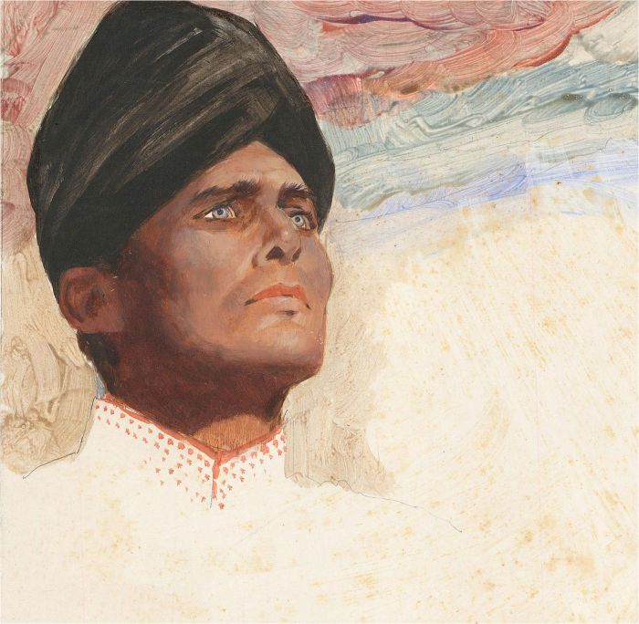 Mid 20th Century Gouache - Portrait of a Man