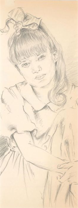 Franco Matania (1922-2006) - 20th Century Graphite Drawing, Young Girl II