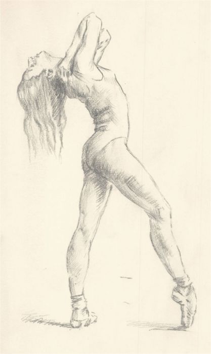 Franco Matania (1922-2006) - Mid 20th Century Graphite Drawing, Ballerina II