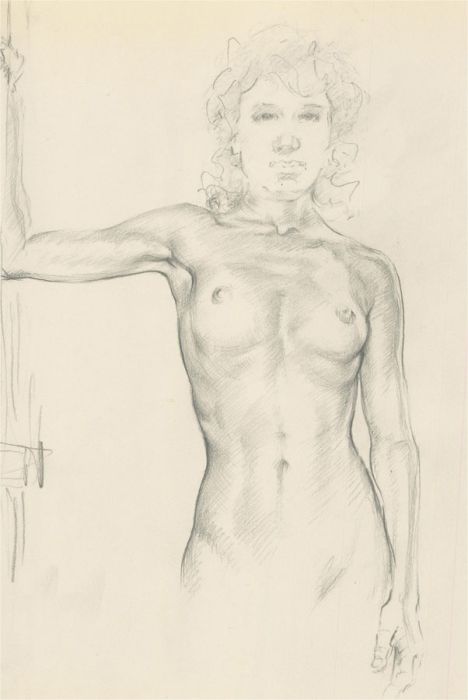 Franco Matania (1922-2006) - Mid 20th Century Graphite Drawing, Standing Nude