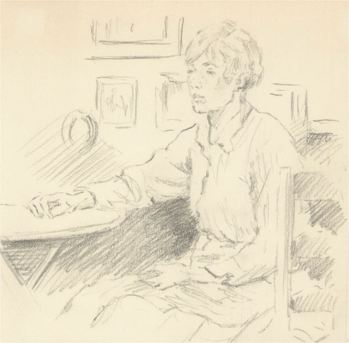 Franco Matania (1922-2006) - Mid 20th Century Graphite Drawing, Waiting