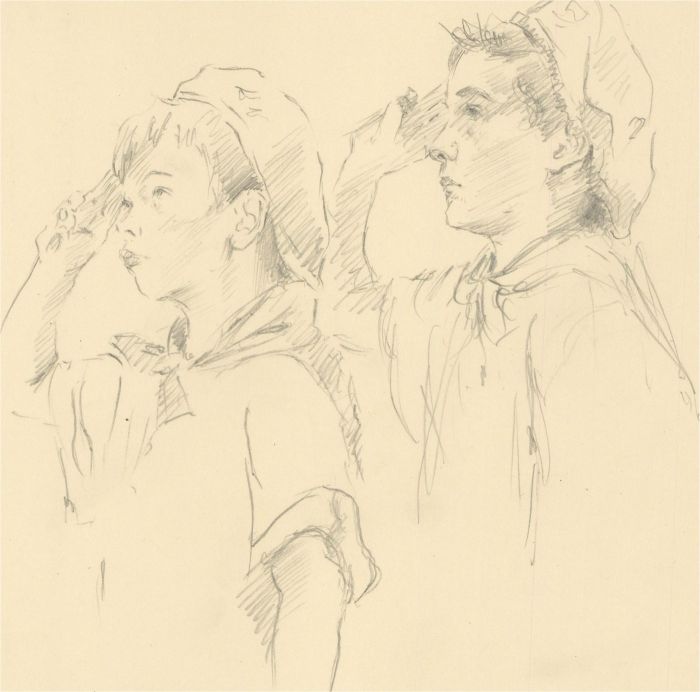 Franco Matania (1922-2006) - Mid 20th Century Graphite Drawing, Scout's Honour