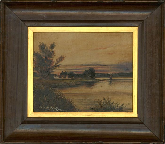 Dora Claxton - Early 20th Century Oil, Bisham Abbey from the Thames