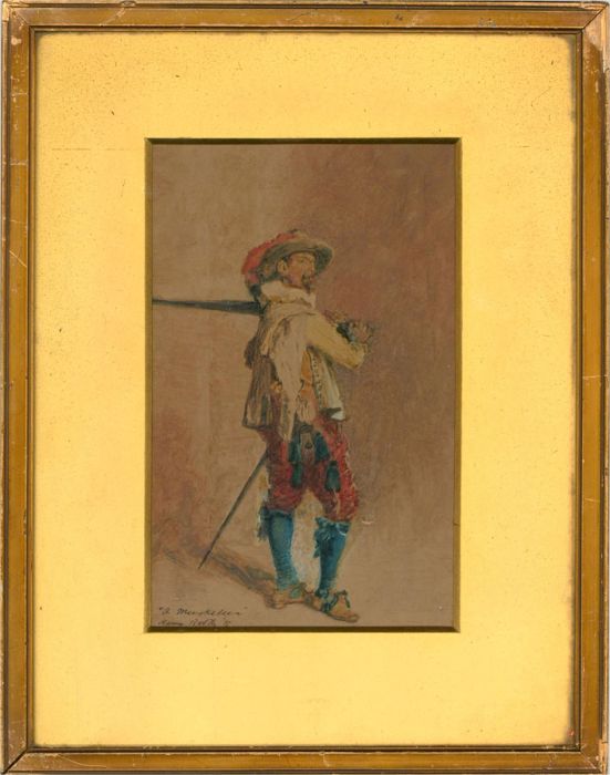 Harry Booth - 1915 Watercolour, A Musketeer