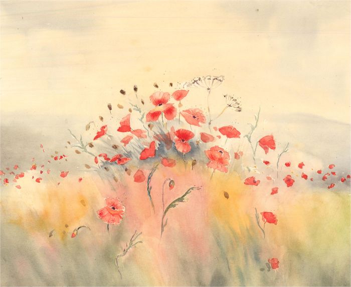 Janet Hemmingway - 20th Century Watercolour, Poppies