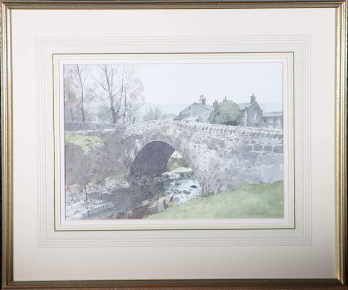 Stanley Orchart (1920-2005) - Watercolour, Bridge at Arncliffe, Yorkshire