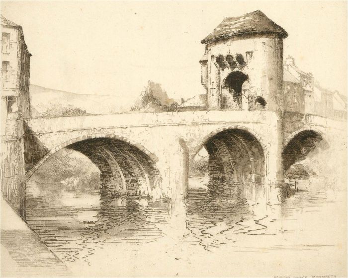 Edgar James Maybery (1887-1964) - Etching, Monnow Bridge, Monmouth