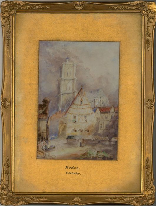 E Schafer - Late 19th Century Watercolour, Rodez