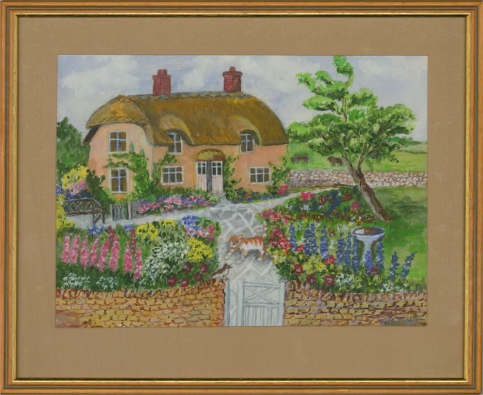 Contemporary Gouache - The Cat's Cottage