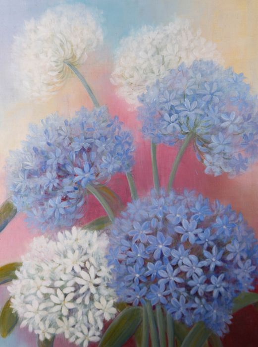 Loraine LeClerc - 20th Century Oil, Blue and White Hydrangeas