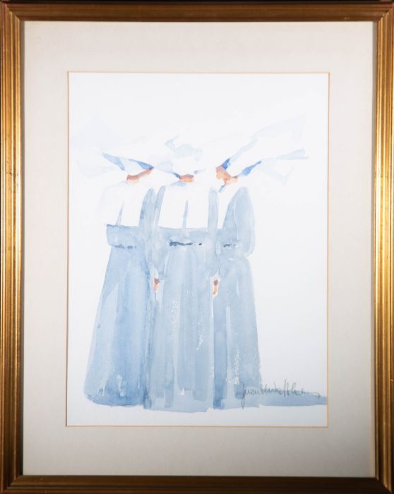 Judith Caulfield Walshe - Contemporary Watercolour, Three Nuns