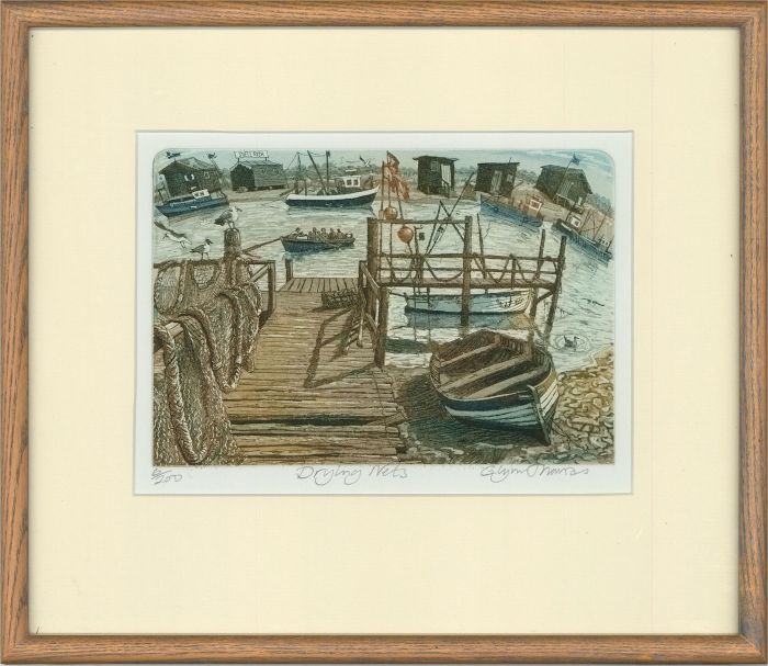 Glynn Thomas (b.1946) - 20th Century Etching, Drying Nets