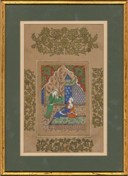 Indian Miniatures - Late 19th Century Gouache, Music In The Gardens