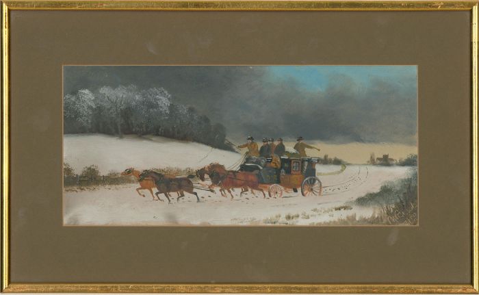 Phillip H. Rideout (c.1860-c.1920) - 1900 Oil, Coaching Scene